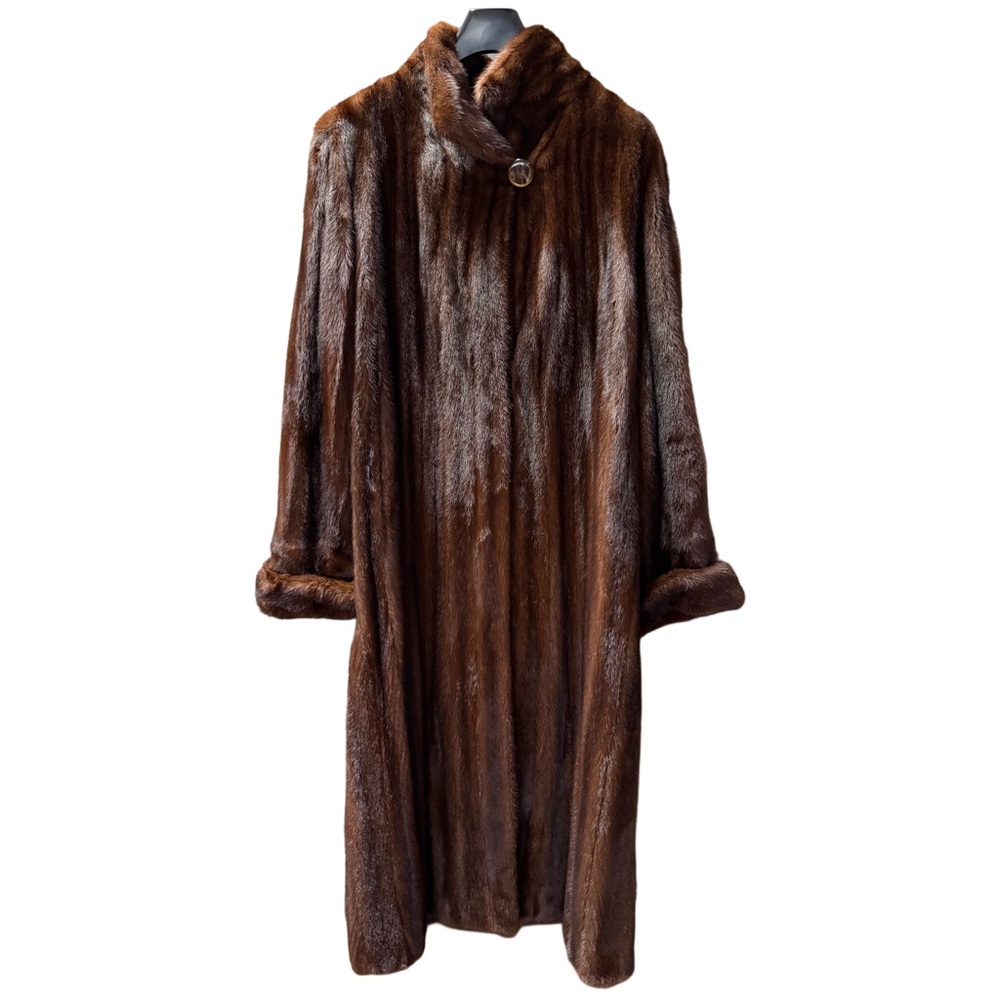 Luxurious Vintage Real Mink Fur Coat - Mahogany